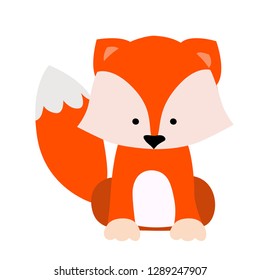 
little fox cartoon, vector illustration