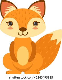 Little fox. Cute fur baby animal character