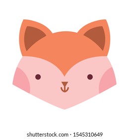 little fox head animal cartoon icon vector illustration