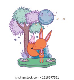 little fox in the landscape character