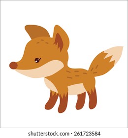 Little fox vector illustration