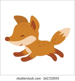 Little fox vector illustration