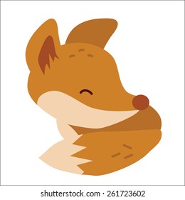 Little fox vector illustration