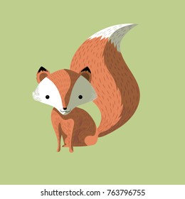 Little fox vector illustration