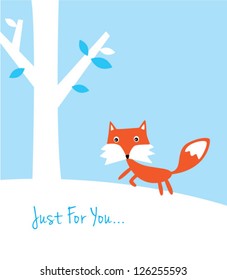 little fox in winter