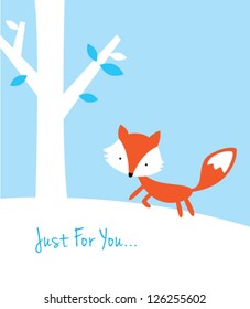 little fox in winter