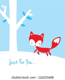 little fox in winter