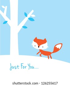 little fox in winter