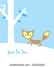 little fox in winter