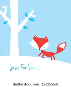 little fox in winter