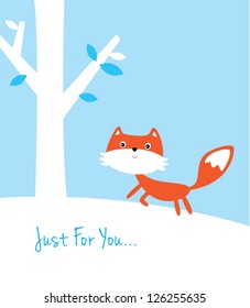 little fox in winter