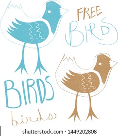 little free birds from mountains
