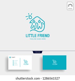 Little Friend Happy creative logo template vector illustration