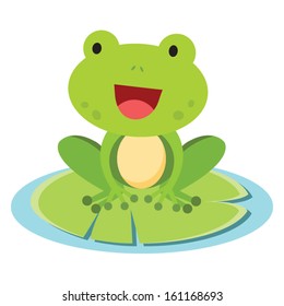 Little frog. Vector illustration of a cute little frog.