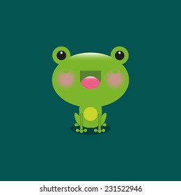 Little frog. Vector illustration of a cute little frog. 