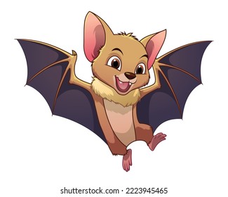 Little Fruit Bat Cartoon Animal Illustration