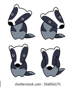 Little funny cartoon badger
