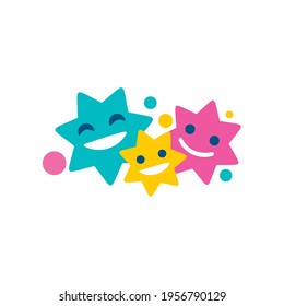 Little funny colorful stars. Illustration for children.