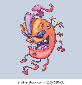 little funny devil. Cartoon illustration for print and web. Character in the modern graphic style.