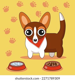 little funny dog cartoon style