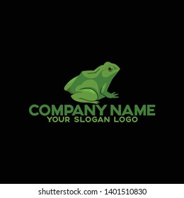 Little funny frog is sitting. Isolated on a black background - Vector 