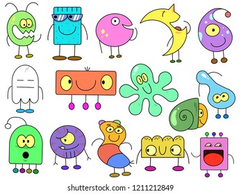little funny germs. cartoon illustration vector