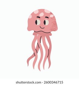 Little Funny Jelly Fish icon clipart avatar logotype isolated illustration