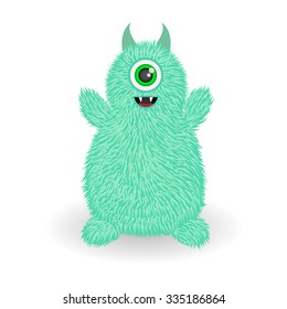 Little Funny Monster. Vector Illustration.