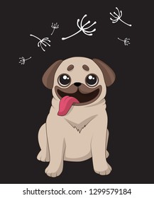 Little funny pug-dog