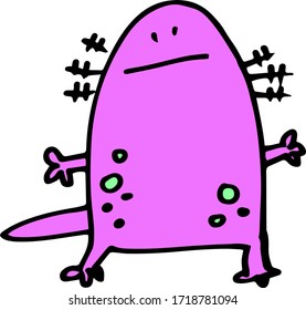 Little funny purple monster perfect for logos isolated 