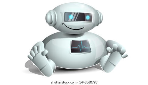 Little funny robot vector illustration