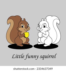 Little Funny Squirrel Vector Design -This charming artwork captures the mischievous charm and adorable antics of a little squirrel.