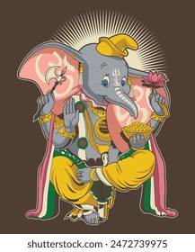 Little Ganesh Vintage Parody Cartoon Illustration