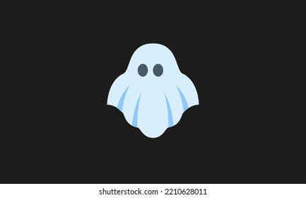 pequeña aparición fantasma de horror. Sombra fantasma divertida. hoja fantasma para el diseño de caracteres de halloween. Ilustración vectorial aislada.