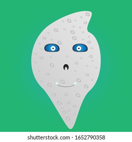 Little ghost blue eyes vector desing