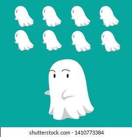 Little Ghost Cute Floating Animation Sequence Cartoon Vector