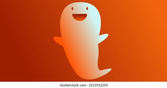 Little ghost with red and orange gradient