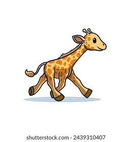 Little Giraffe Cute Cartoon Vector