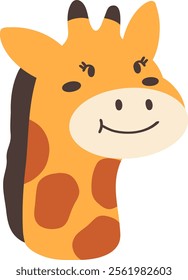 Little giraffe smiling cartoon doodle