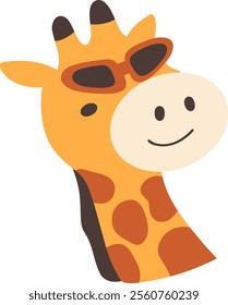 Little giraffe with sunglasses.cartoon doodle