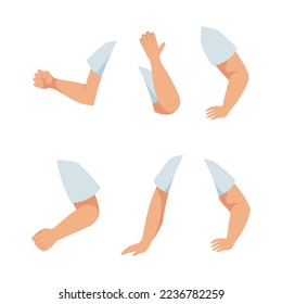 Little Girl Arms and Hand Constructor in Sleeve Vector Set