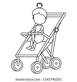 little girl baby in cart