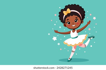 Little girl ballerina dancing illustration vector design