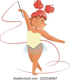 little girl ballet ballerina gymnastics exercises sport