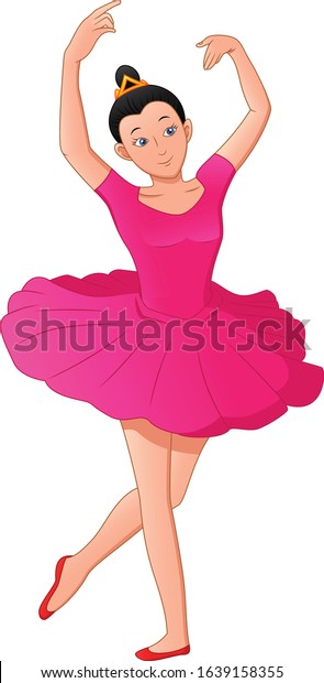 Little Girl Ballet Dancer On White Stock Vector (Royalty Free) 1639158355