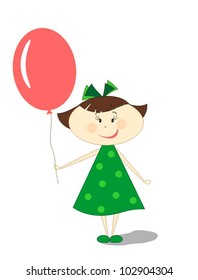 little girl with balloon