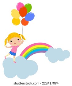 Little girl with balloons