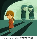 little girl being bullied by other girls