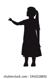 little girl black silhouette character