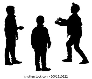 Little girl and boy on a white background